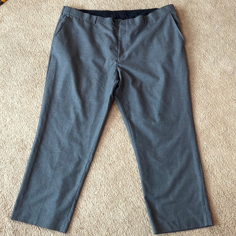 Alexander Julian Colours 50Wx30L Grey Elastic Waist/Button Closure Mens Slacks